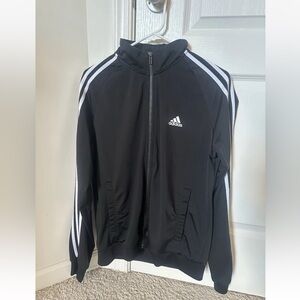 Adidas Men's Black and White Track Jacket
